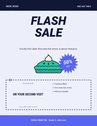 Tattoo Studio Letter Poster — Retail Coupon with Pumpkin Pie Art