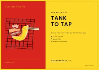 Brewery Wide A3 Poster — Modernist Split with Barbecue Art