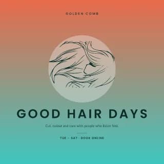 Hair Salon Square Poster — Sunset Minimal with Sleeping Beauty Art