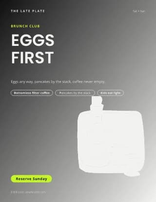 Brunch Spot Letter Poster — Gradient Hero with Food Drink Art No.02