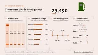 Slide: The tonnes divide into 5 groups